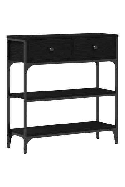 vidaxl Masă de consolă Stejar Negru 72.5 x 25 x 75 cm Lemn prelucrat