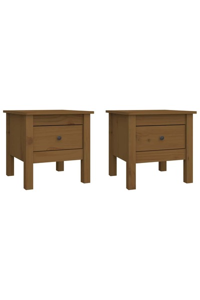 vidaxl Mese laterale 2 buc. maro miere 40x40x39 cm lemn masiv de pin
