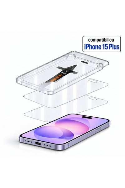 Flippy Folie de Protectie Ecran, Flippy, pentru iPhone 15 Plus, Sticla Securi...