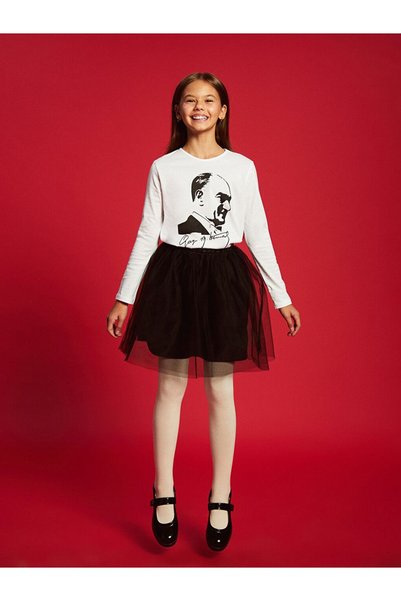 LC Waikiki LCW Kids Siyah Beli Lastikli Kız Çocuk Tütü Etek