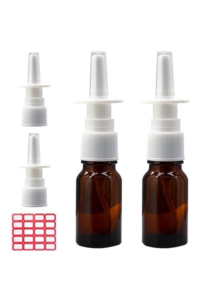 Choice Glass 10ml 2pcs 5ml-100ml Amber Glass Nasal Spray Bottle Glass Amber R...