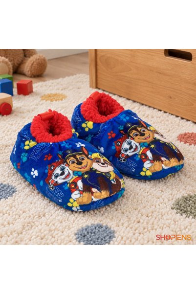 SHOPIENS Papuci De Casa Copii Botosei Albastri Cu Catelusii Paw Patrol Marime...