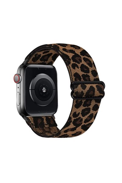 Choice 38 40 41 Brown Leopard Leopard Stretchy Nylon Watch Band Compatible Wi...