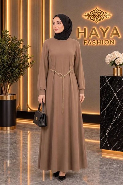 Haya kemerli modal elbise