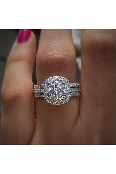 Choice F1068 8 Trendy Women Cubic Zirconia Rings Luxury Engagement Wedding Ba...