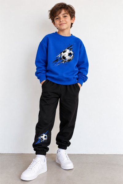 MiniHouse Sweatshirt Children's Bottom Top Set 3 Thread Cotton Football