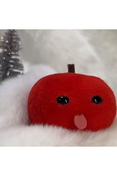 Choice 1pc red Abstract Tongue Out Apple Funny Plush Doll Keychain Backpack P...
