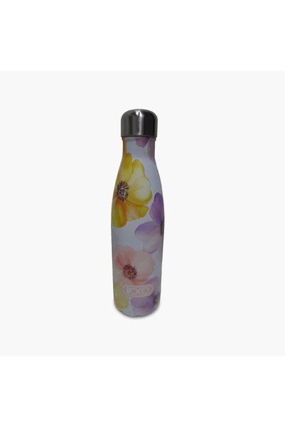 Roco Floral Stainless Steel Double Wall Water Bottle - 500 ml