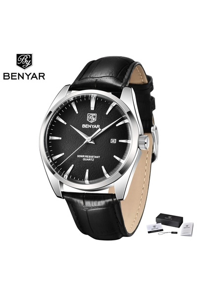 Choice black Benyar 5163 Top Brand Luxury Military Wristwatches Leather Quart...