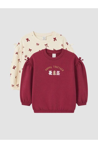 LC Waikiki 2-Pack Printed Baby Girl Sweatshirt (W6)