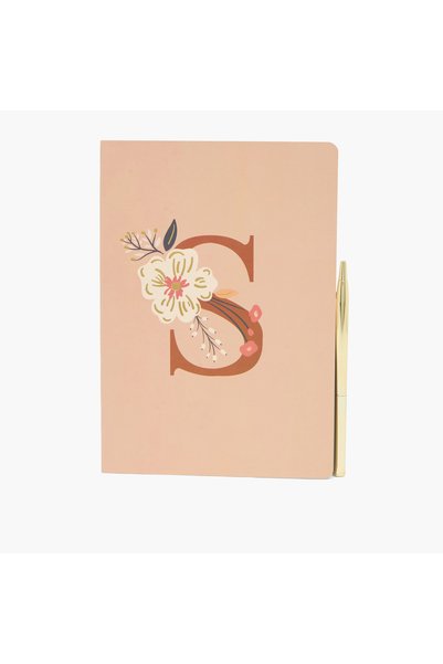 Lifestyle Floral Initial Print Soft Cover Notebook - 96 Pages