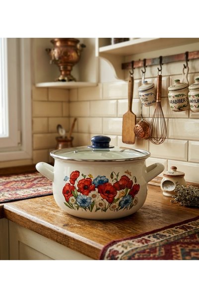 EMAYE EVİM 18 cm 2 Liter Geli̇nci̇k Enameled Pot