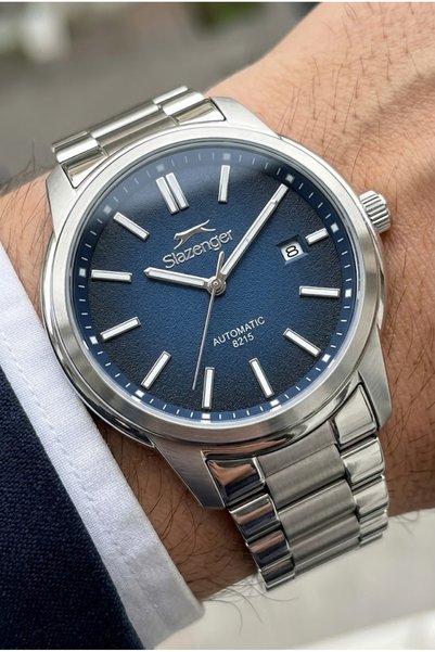 Slazenger Classic and Stylish Men's Automatic Wristwatch |   Steel Case, Japa...