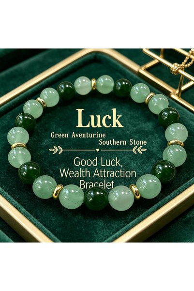 Choice Green Lucky Bracelet, Handmade, Made with Natural Green Aventurine and...