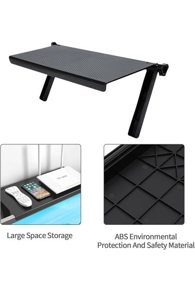Tazweeq Adjustable Floating Shelves for TV Top Shelf, Universal Mounting Platform with Cable Managem