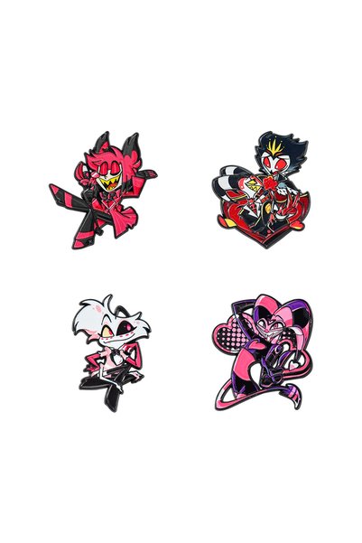Choice 4pcs Brooches 4Pcs Fantasy Demon Character Hard Enamel Pins Set Cute C...