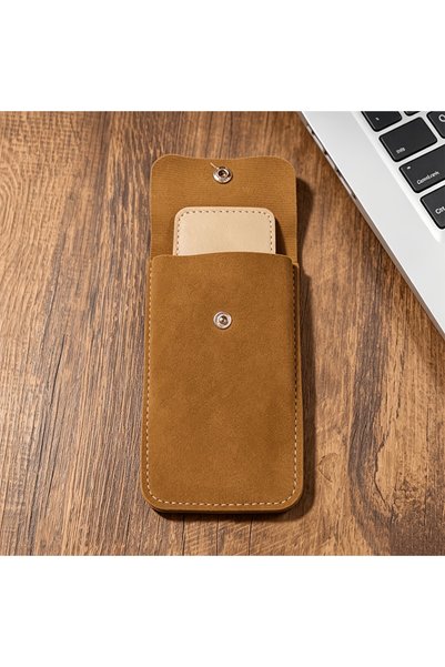 Choice 1 slots Brown Vintage Snap‑Closure Watch Pouch, Business‑Style Protect...