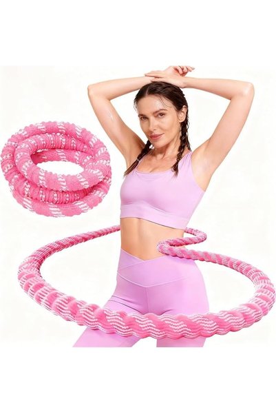 TERRIFI 3.3 lbs Spring Soft Hula Hoop for Adults, Foldable Weighted Exercise ...