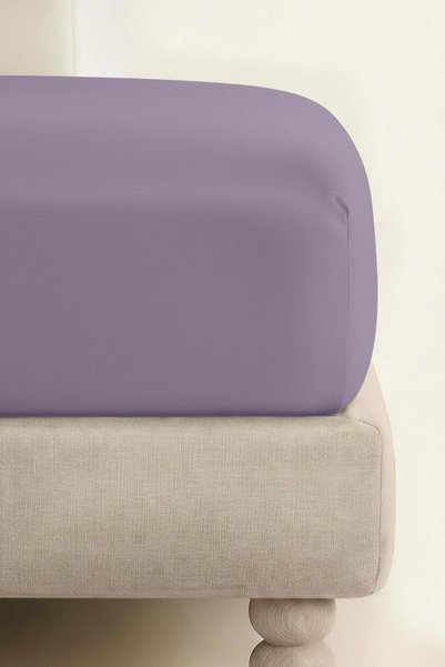Nitki Cearceaf cu elastic Spod Igly și bumbac satinat mov 220x200x30cm