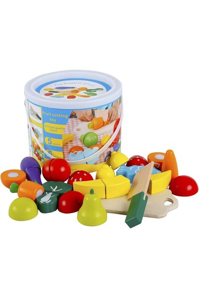 Generic ألعاب مطبخ خشبية من مومو بير لتقطيع الفواكه والخضروات، ألعاب تعليمية ...