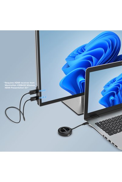 MANHATTAN IDATA USBC-1080WL Ασύρματο USB-C ™   ΚΙΤ ΜΕΤΑΦΟΡΑΣ ΕΙΚΟΝΑΣ HDMI 1080p