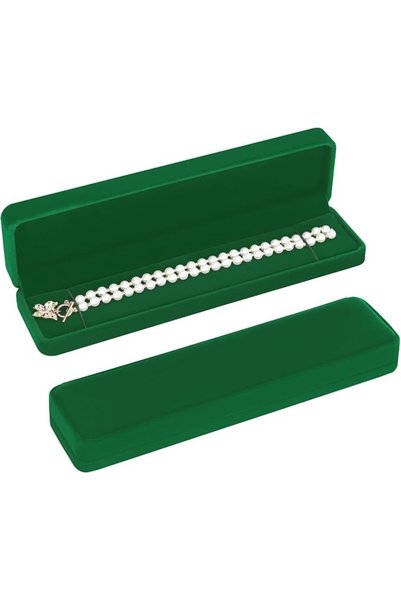 LETURE 2 Pieces Long Velvet Chain Necklace Gift Box Set, Bracelet Storage Cas...