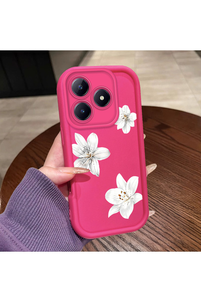 ucuc حافظة حماية من السيليكون باللون الوردي والأحمر متوافقة مع Realme C63 4G/...