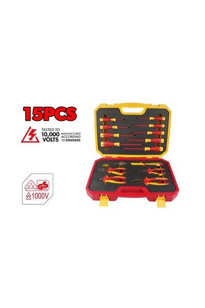 TOLSEN 15 Pcs VDE Insulated Electrician Tool Kit, 1000V Insulated Hand Tools ...