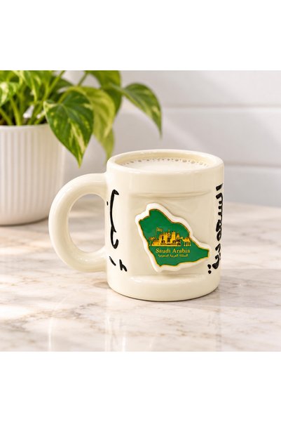 Crafted by Lifestyle Ceramic 'Saudi Arabia' Mug With Landmark Map Emblem - 25...