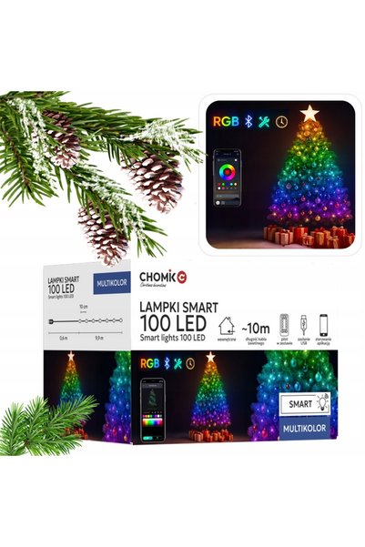Martom Lumini LED inteligente pentru bradul de Crăciun, 100 LED-uri, multicol...