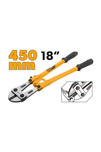 TOLSEN 18 Inch 450mm Bolt Cutter, Carbon Steel Polished Jaws with Rubber Grip Handles for Cutting Bolt Wire Rod Chain Rebar Construction Security Work