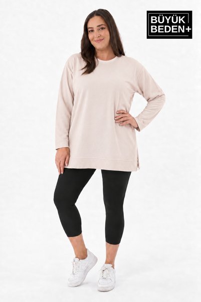 Superlife Kadın Tunik Büyük Beden ince Sweatshırt SPR26BTK990