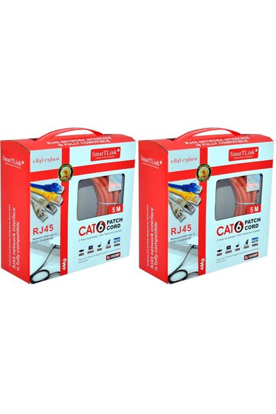 Generic كابل شبكة CAT6 عالي الجودة (5 متر) (عبوة من قطعتين)