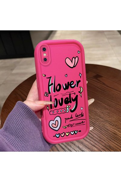 ucuc حافظة بنمط قلب من السيليكون باللون الأحمر الوردي متوافقة مع هاتف iPhone ...