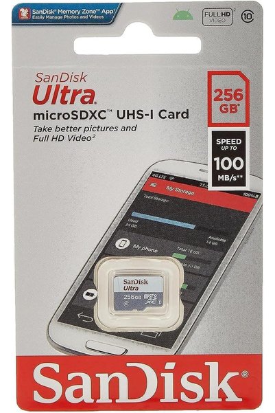 Generic 256GB Ultra microSDXC UHS 1 Card 100MB/s Grey -SDSQUNR-256G-GN3MN, Grey