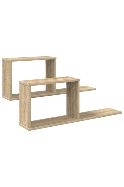 vidaxl Rafturi suspendate 2 buc. Stejar Sonoma 80 x 15 x 30 cm