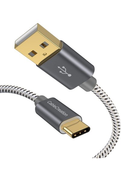 GENERAL كابل كيبل كرييشن 1.6 قدم مجدول قصير من نوع USB A إلى C، كابل شحن سريع...