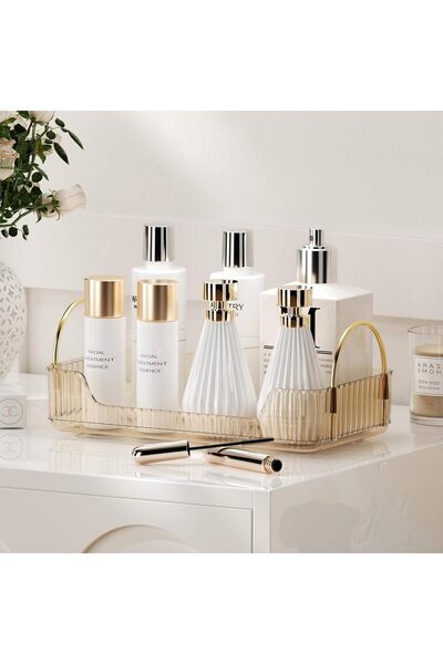 Generic منظم طاولة الحمام، منظم المكياج، حامل العطور لصينية الزينة، منظمات ال...