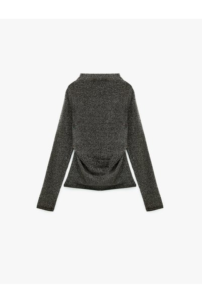 Koton Silvery Regular Fit Long Sleeve High Neck Knit Sweater