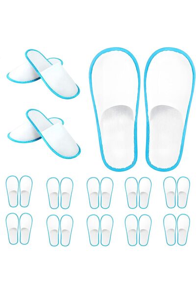 Generic 12 زوجًا من نعال السبا، نعال منزلية غير قابلة للانزلاق للضيوف، نعال د...