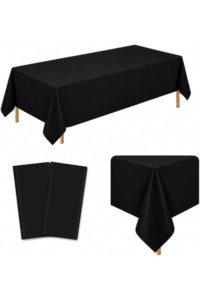 Generic 2 Pack Black Tablecloths Disposable Table Covers 54" x 108" Table Clo...