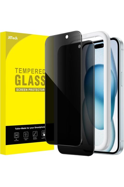 JETech واقي شاشة للخصوصية لهاتف iPhone 15 Plus، عبوة مزدوجة.