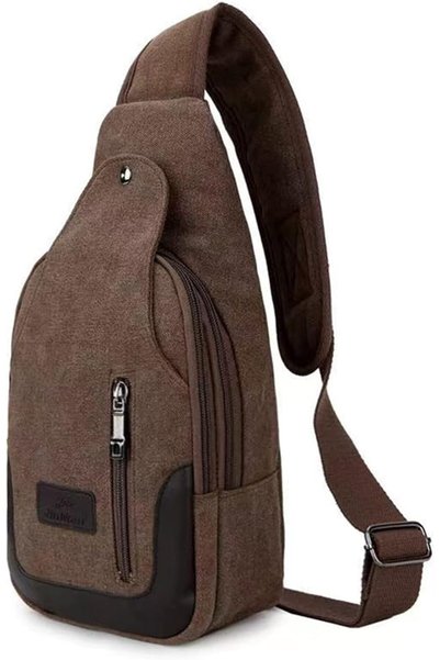 ULHYC Canvas Chest Bag For Men, Leisure Cycling Mountain Climbing Sports Shoulder Bag Diagonal Bag Backpac