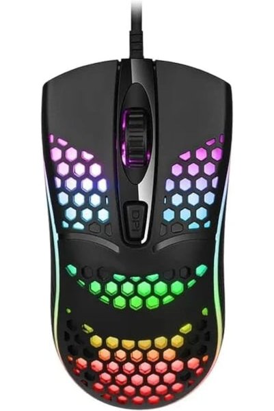 Generic ماوس ألعاب سلكي بأسلاك بإضاءة خلفية LED متغيرة اللون، ماوس بصري USB، ...