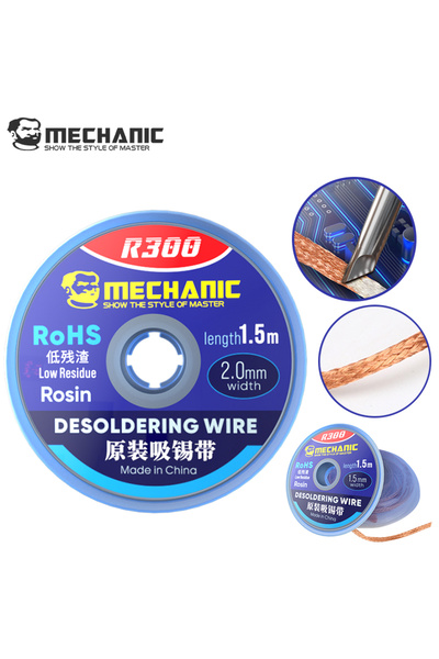 MECHANIC R300-2.0MM R300 Desoldering Braid Solder Remover Wick Wire with Suct...