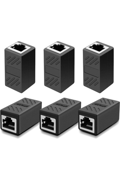Generic محول شبكة DDB RJ45 عدد 6 قطع، موصل إيثرنت، موصل داخلي متوافق مع Cat7/...