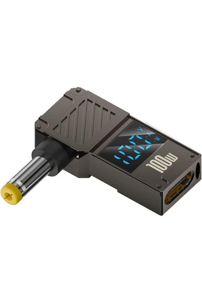 GENERAL Type-C USB-C to DC 5.5x2.5mm Adapter, Smart LED Display, 100W Output ...