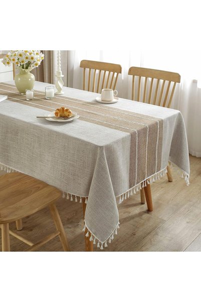 Generic Tablecloth Linen Cotton Washable Tablecloth Rectangular Table Cloth W...