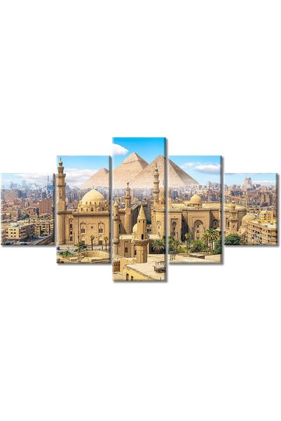 Generic ديكورات جدارية على شكل أهرامات ومسجد، زخرفة غرفة النوم، لوحة فنية لمس...