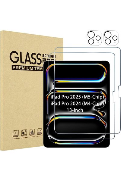 Generic 2+2 حزمة واقي شاشة لجهاز iPad Pro 13 بوصة 2025 (M5)/ 2024 (M4) مع واق...